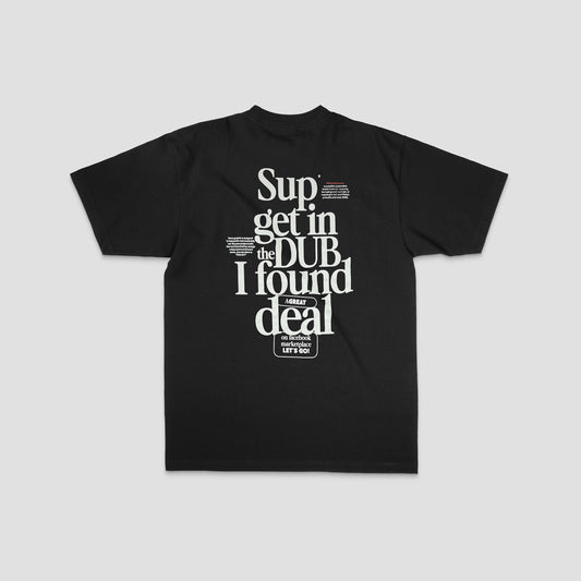 Rear print of a unisex, black shirt for Volkswagen enthusiasts who love a Facebook Marketplace deal!